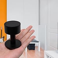 Vista 4 de Topes de puerta para montaje en pared o piso, protector de manija de puerta, tope de puerta de goma negra resistente con adhesivo autoadhesivo