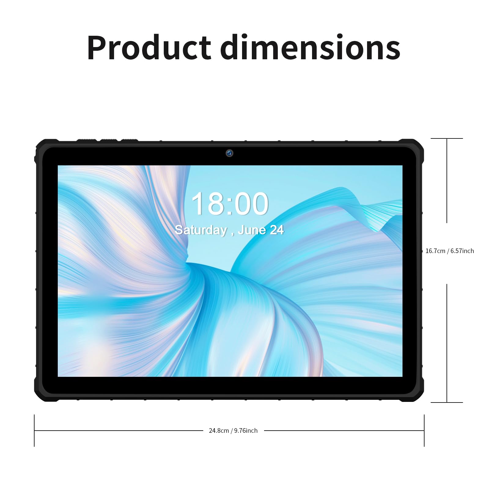PRITOM 10 Zoll Android 15 Tablet PC mit 16GB RAM 64 GB ROM, 1024GB Expand, Octa core, 5G WiFi, Dual Kamera, Bluetooth, 10" Tablet mit Schutzhülle