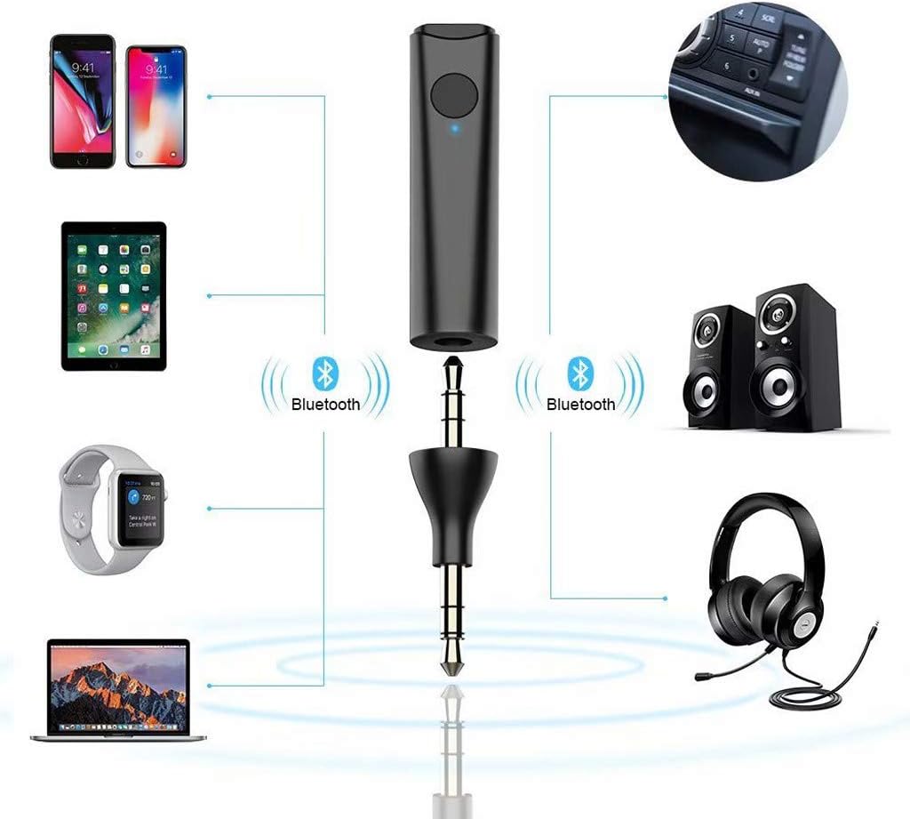 Mini Wireless Car Bluetooth 5.0 Stereo Audio Adapter Handsfree Music Receiver