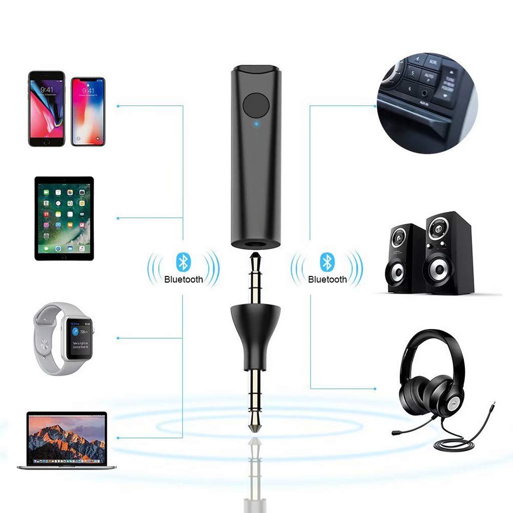 Mini Wireless Car Bluetooth 5.0 Stereo Audio Adapter Handsfree Music Receiver