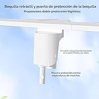 Vista 5 de SAMODRA - Bidé no eléctrico, con boquilla doble autolimpiable (lavado frontal y trasero), accesorio para inodoro con bidé de agua dulce, presión