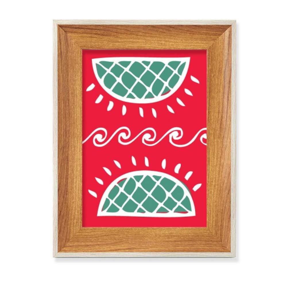 Cadre en bois peinture totem du Mexique pour une décoration de bureau vintage