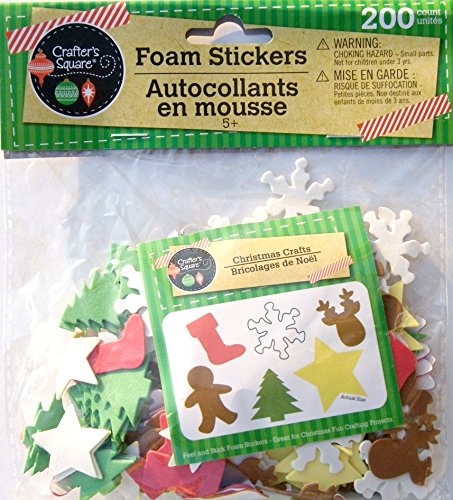 Mini Holiday Christmas Foam Stickers Gingerbread Man, Stocking, Tree, Star, Snowflake, Reindeer - 20 - //coolthings.us