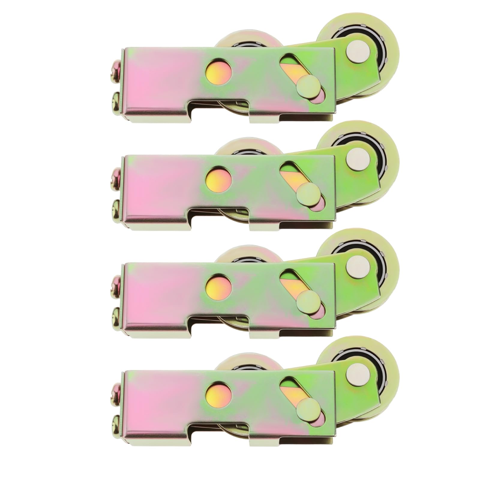 Briny River 4Pcs Metal Sliding Door Tandem Roller 103.2X25.5mm Wheel Diameter 32Mm For Doors Cabinet Rails Dual Roller Assembly