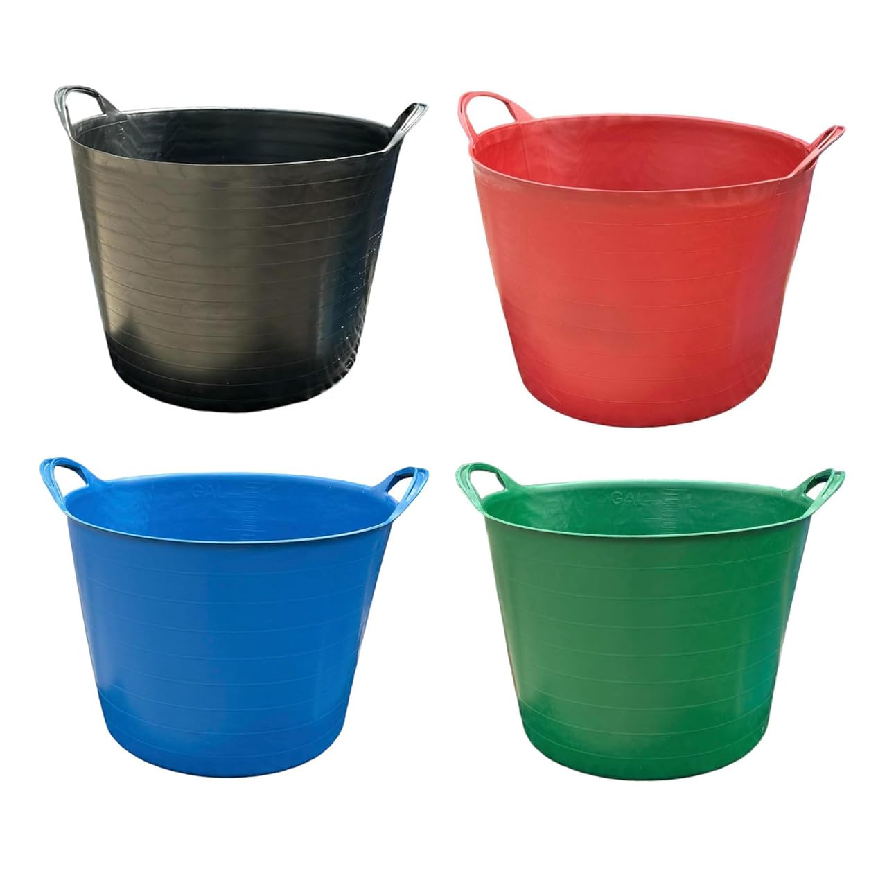 GARD N TOOL 4 x 42 LITRE FLEXI BASKET -LARGE TUB -GARDEN -CONTAINER -FLEXIBLE STORAGE BUCKET - RANDOM COLOUR ASSIGNED