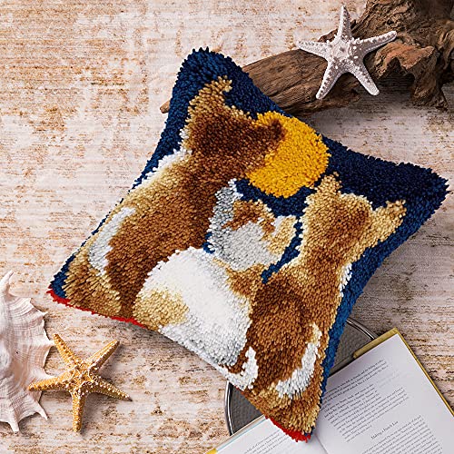 Image of clubevy Latch Hook Kits DIY Crocheting Embroidery Throw Pillow Needlework Cross Stitch Kits (Cat1)
