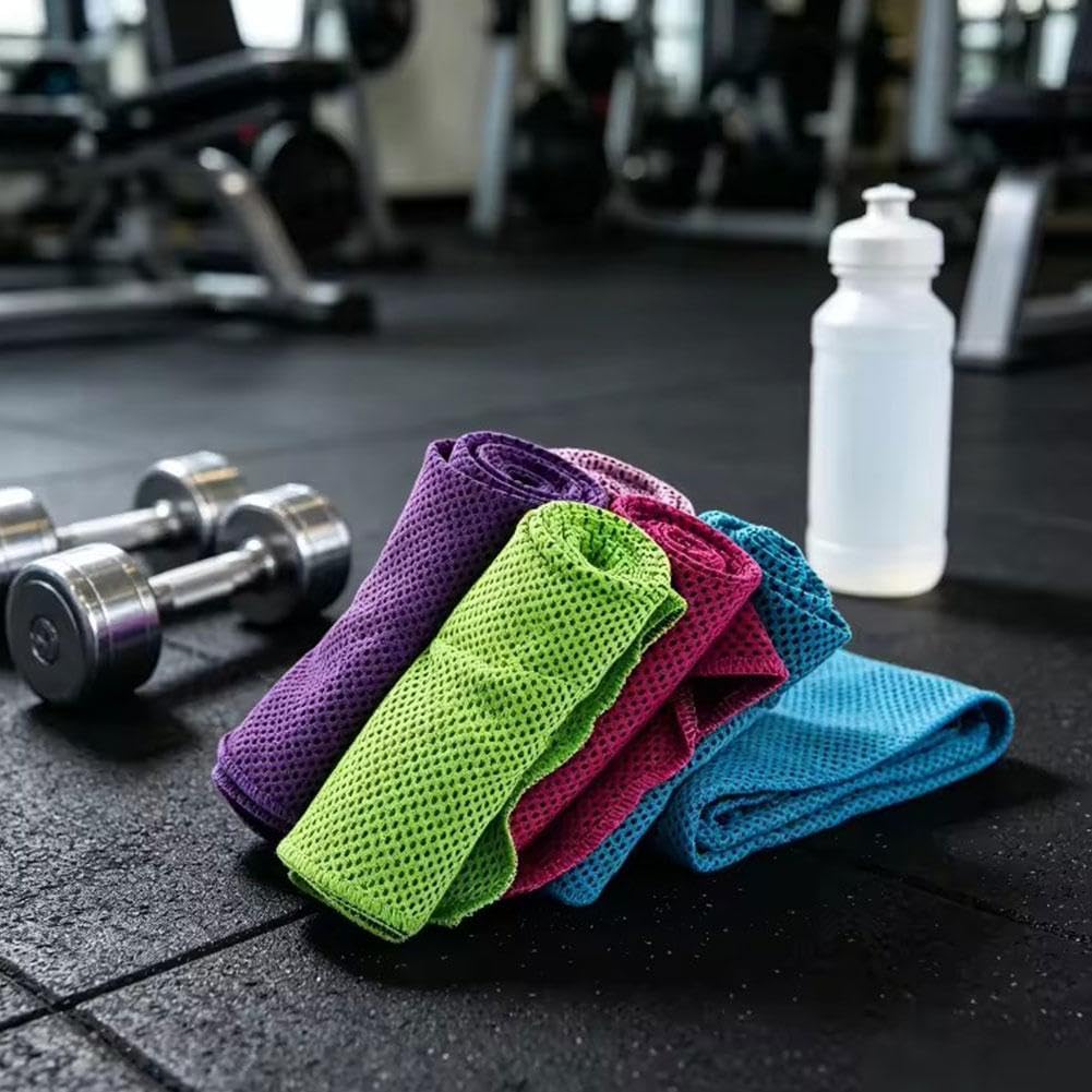 Lot de 10 serviettes rafraîchissantes en microfibre douce et respirante à séchage rapide pour le cou et le visage, idéales pour la gym, le yoga, le camping, la course à pied, le fitness, les activités