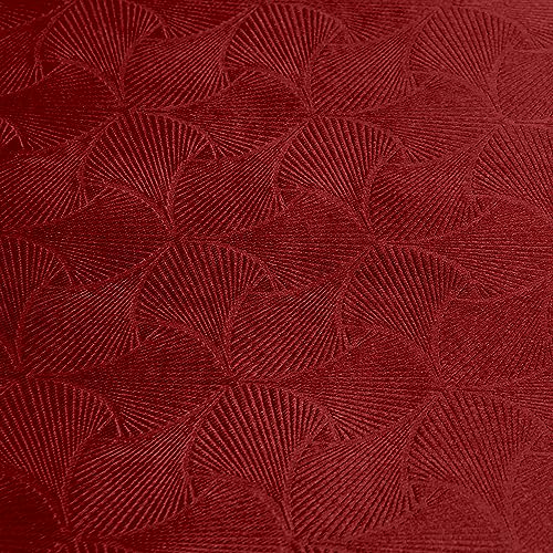 Image of Deconovo Fashionable Rod Pocket Blackout Curtains Room Darkening Curtains Window Treatments Shade Curtains for Study （7 Feet-Door） 52W x 84L Inch True Red 2 Drapes