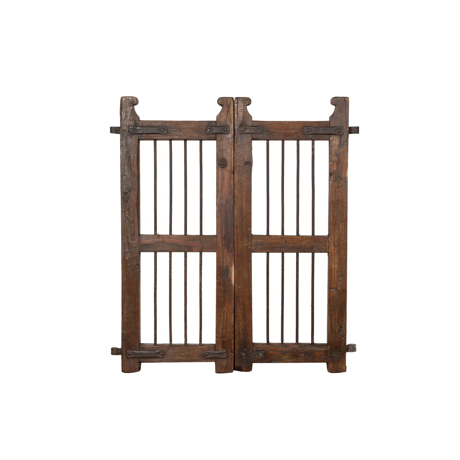 Biscottini Cancelletto in Legno per Esterno 95x4x75 cm | Cancello Giardino con Doppia Anta | Cancelletto Giardino Esterno Vintage restaurato