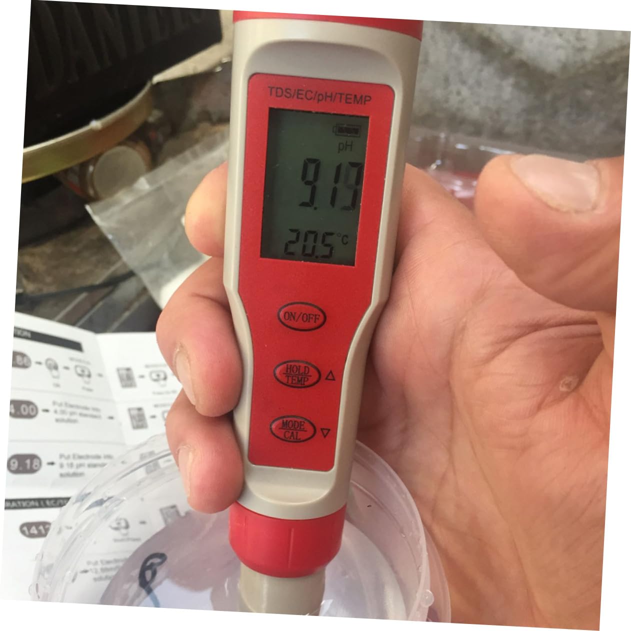 Ciieeo Tester Digitale Misuratore Ph Multifunzionale con Alta Precisione per Potabile Acquari e Facile da Usare e Leggere Misura