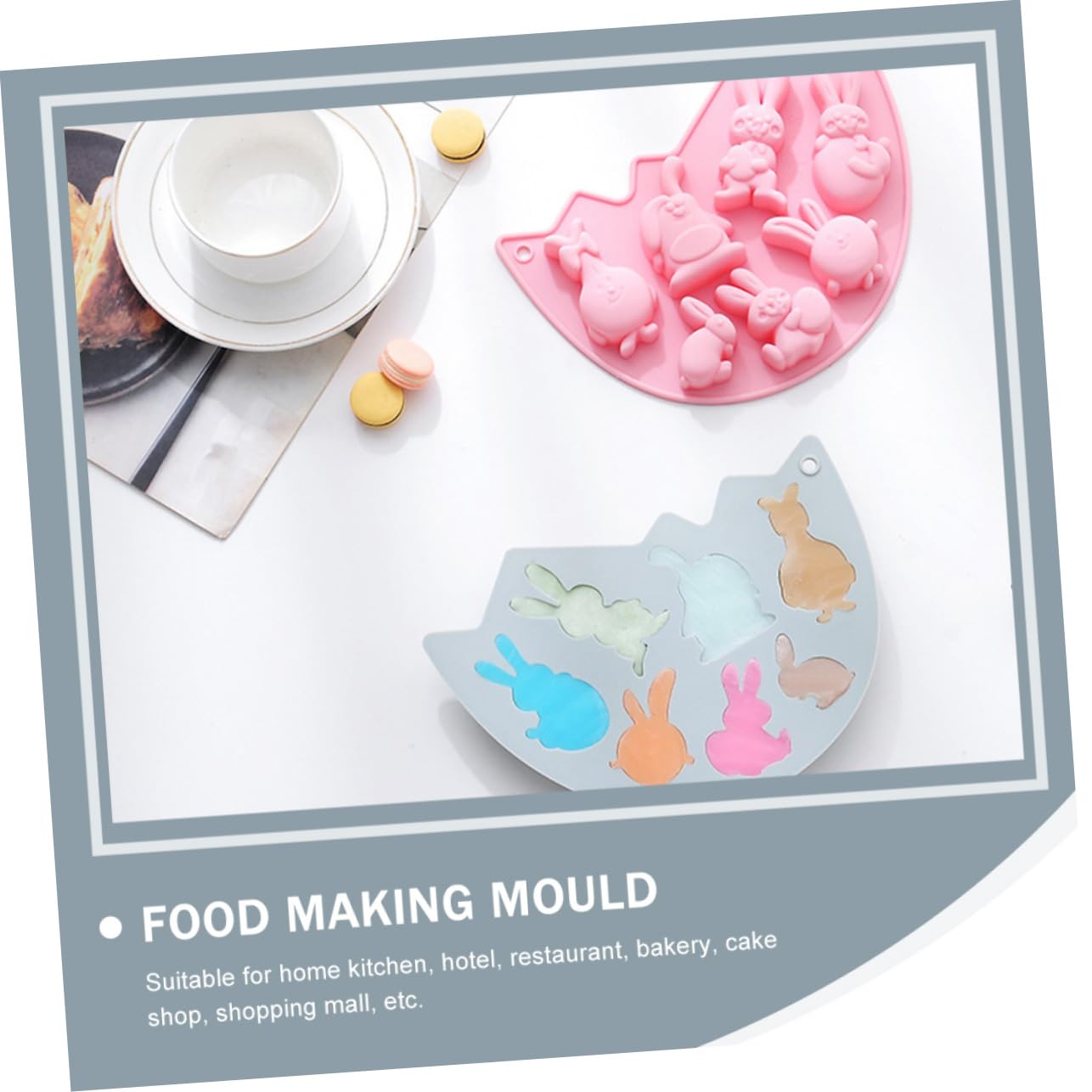 Amosfun 3 Ensembles Moule À Lapin Moule Pâques Paque Gommeux s À Crêpes D'halloween À Gâteau Sur Le Thème De Pâques En Silicone Pour La Maison 2 Pièces * 3