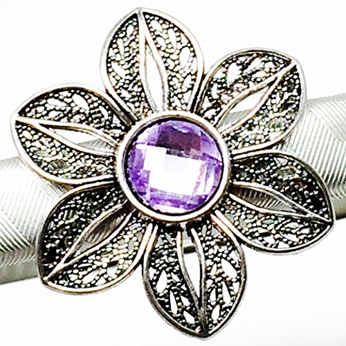 Fitband Bling Fitness Band Accessory Fleur Lilac for Fitbit Flex 2; Flex; Alta; Charge; Charge HR; Charge 2; Jawbone UP2; UP3; Move Band and Garmin vivosmart