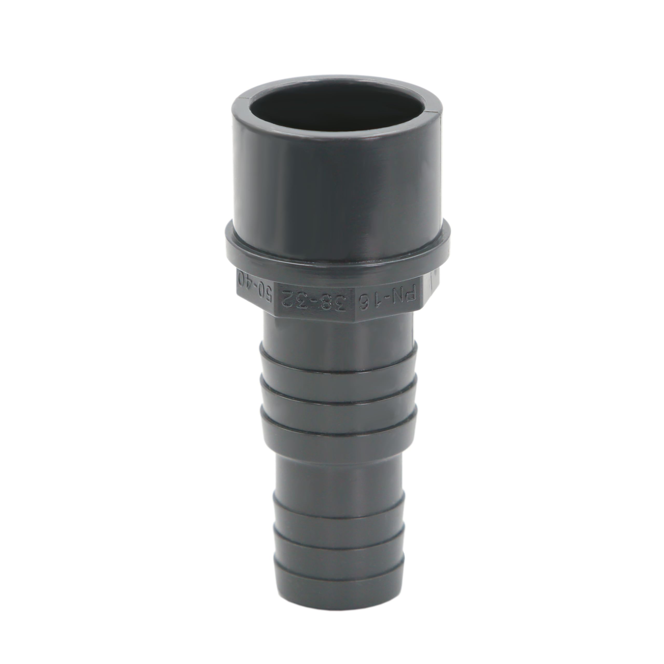 HAF 8X PVC Druckschlauchtülle mit 32mm 38mm x 50mm | Schlauchtülle x Klebestutzen | Schlauchverbinder aus grauem PVC-U | PN16 für Poolfitting, Pool, Schwimmbad, Poolverrohrung, Druckleitung