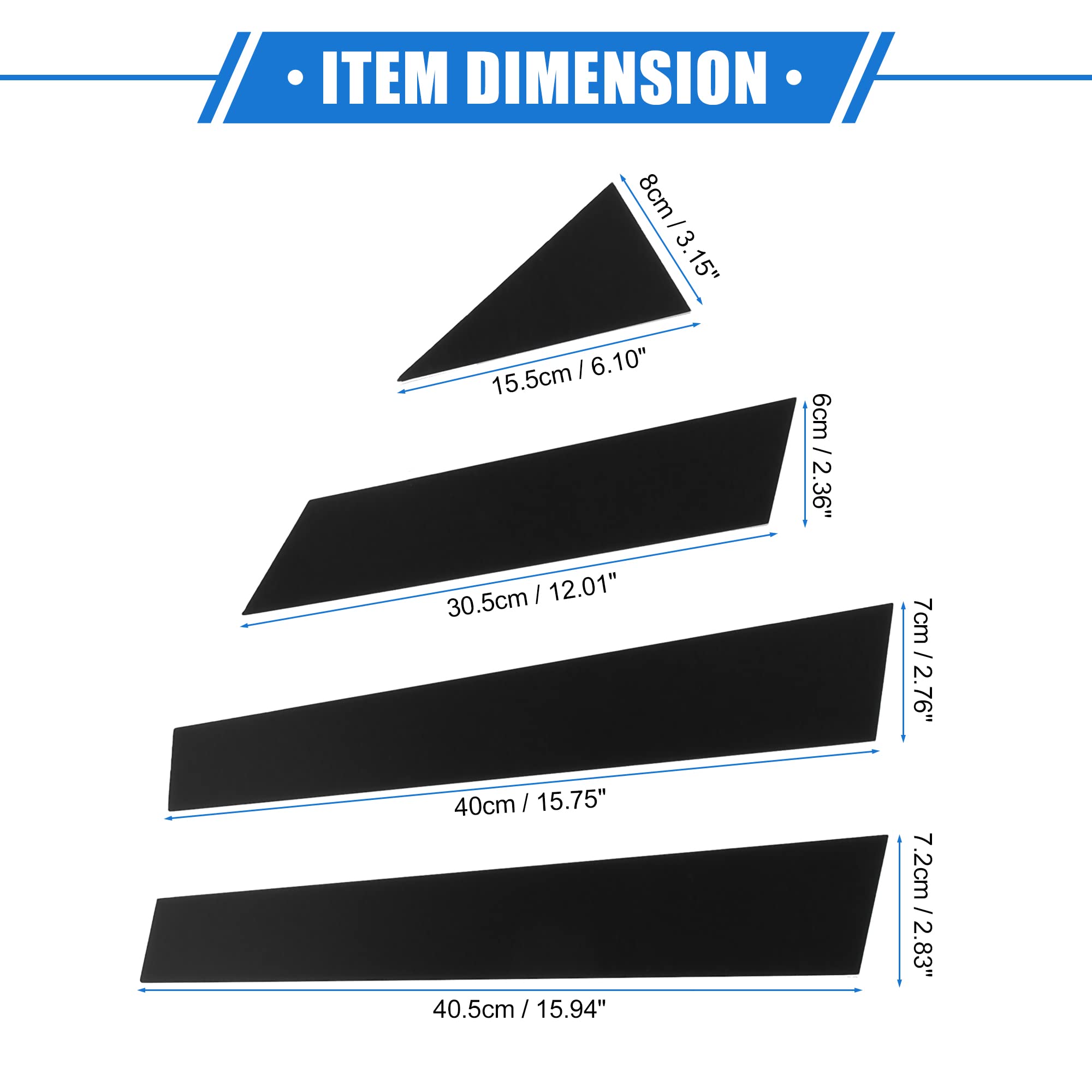 8-Piece Black Window Pillar Post Trim Cover Set For Nissan Altima 2013-2018 - Anti-Scratch Stickers