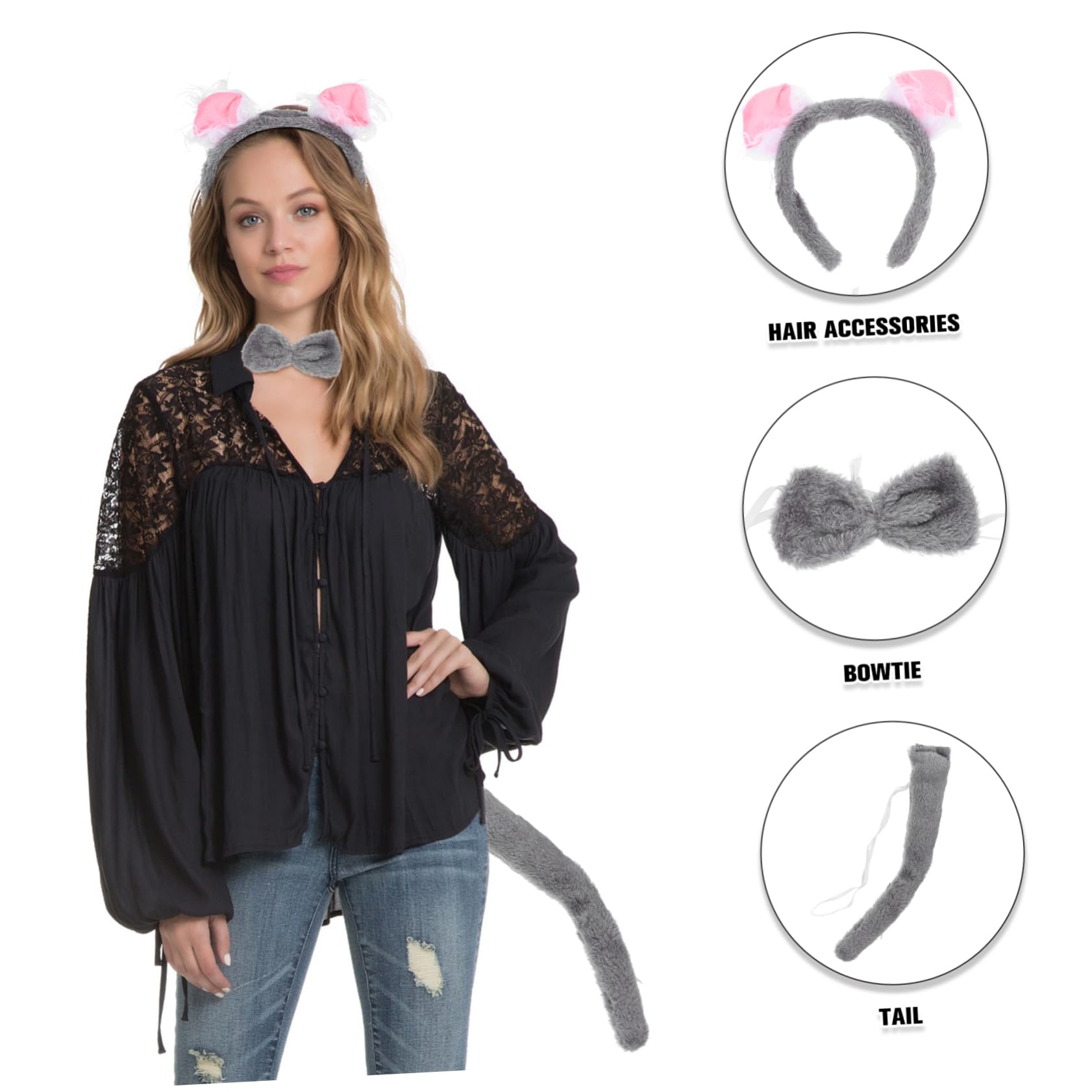 Koala Kostüm Set – 3-teilig Mit Ohrenband, Fliege & Schwanz, Für Cosplay, Party & Mottotage