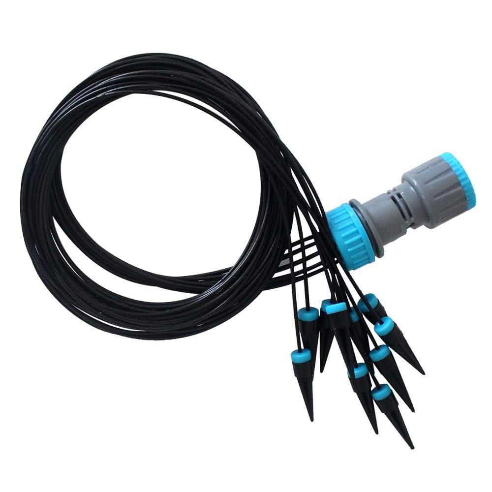 Extaum Automatic Irrigation Spray, Automatic Irrigation Spray 10 Heads 1.6 Meters Long Drip Irrigation Pipe Irrigation System for Garden Watering