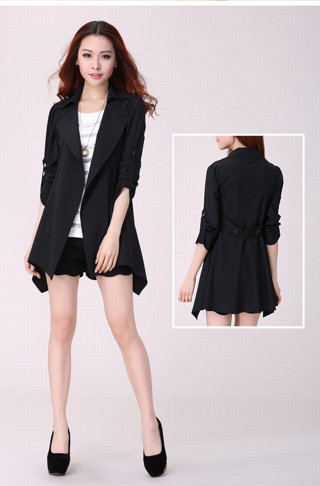 Veste longue grande taille femme pour se protéger du vent avec style - 2
