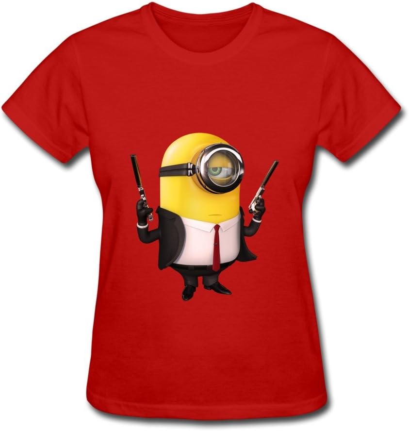 Women's T-shirt-Geek Minon Hitman Tshirts Size M Red