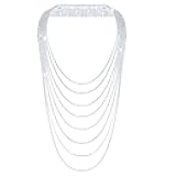 Jojomina Layered Rhinestone Backdrop Necklace for Women 8 Strand Crystal Choker and Back Chain Necklace Bridal Jewelry for Wedding Prom Party