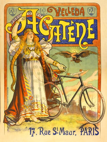 Gallery Prints French Metropole Bicycle Poster Paris Circa 1898 - Measures 24" high x 18" Wide (610mm high x 458mm Wide)