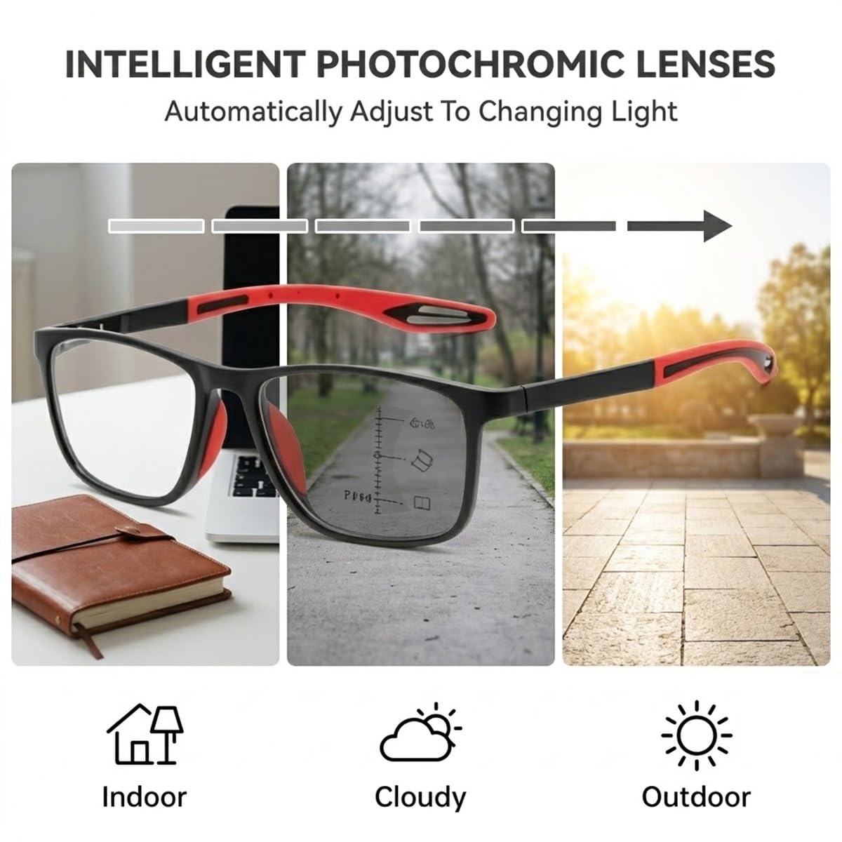 Generisch Gleitsichtbrille Lesebrille 3er-Pack, Leichte TR90 Sport Leser Brille mit Federscharniere, Blaulichtblockierende Computerbrille Für Herren Damen