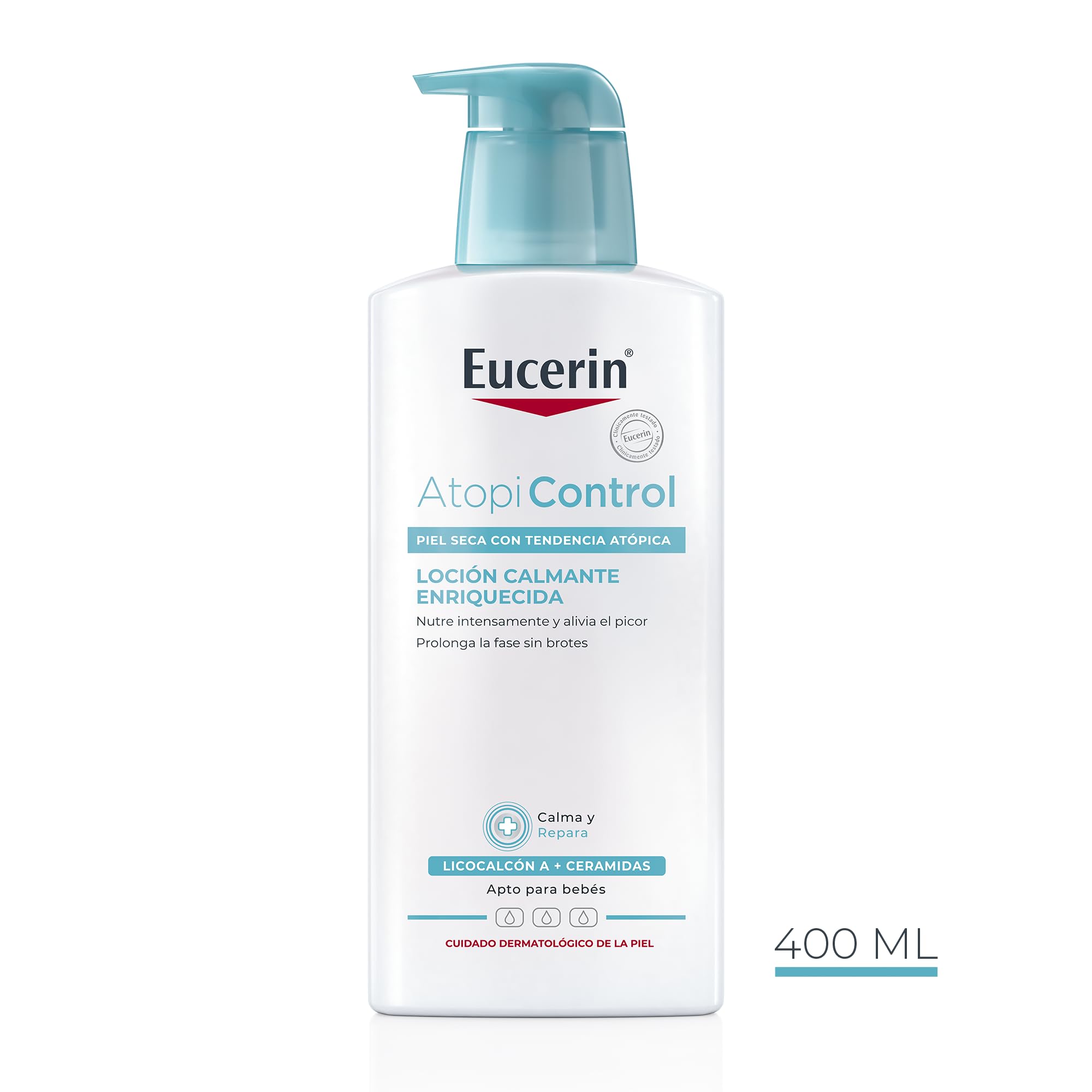 Eucerin Atopicontrol Loción Corporal 12% Omega, Blanco, Fresh, 400 Mililitros