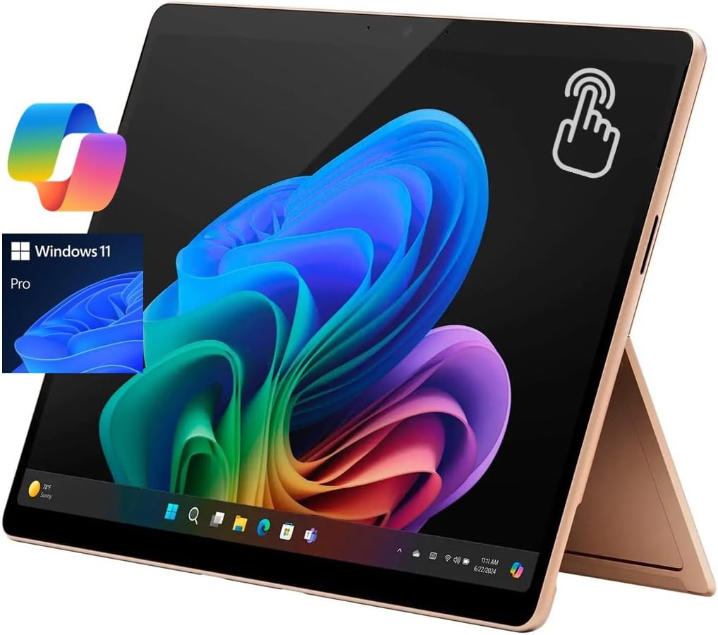 Microsoft Surface Pro 11 13" Copilot+ PC, AI Tablet, 2880x1920 120Hz LCD Touchscreen, 10-Core Qualcomm Snapdragon X Plus, 16GB RAM, 512GB SSD, WiFi Only, Win 11 Pro, Dune