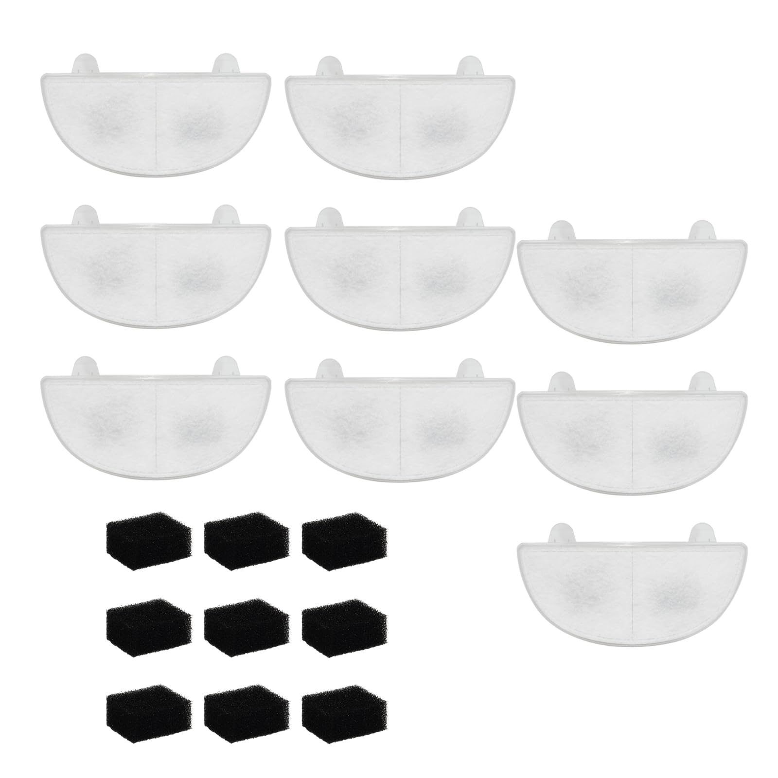 PUREBURG Kit di filtri di ricambio compatibile con pompe wireless Homerunpet WF20/CF20 per fontane d'acqua per gatti/cani, 9 filtri per fontana per animali domestici + 9 filtri per pompa dell'acqua