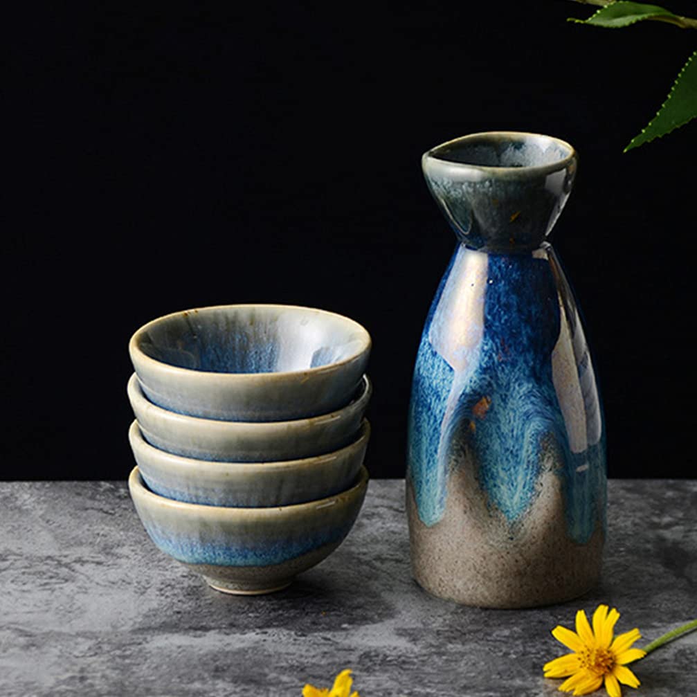 HEMOTON 1 Set Sake Cup Multi- Utilice Sake Step Step Sake Sake Pot Sirviendo Tazas (Color Surtido)