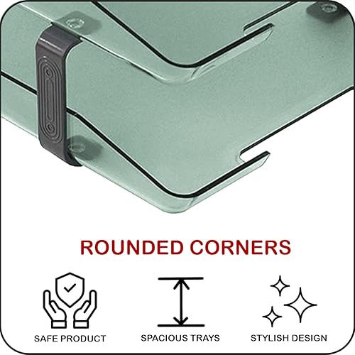 Miniatura 7 de Acrimet Bandeja de cartas tradicional de 4 niveles de carga frontal de plástico para escritorio (color verde transparente)