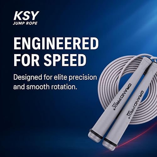 Miniatura 6 de Cuerda de salto de velocidad para hombres y mujeres (serie Grand Prix Speed)  Cuerda de saltar de PVC ajustable para entrenamientos de fitness,