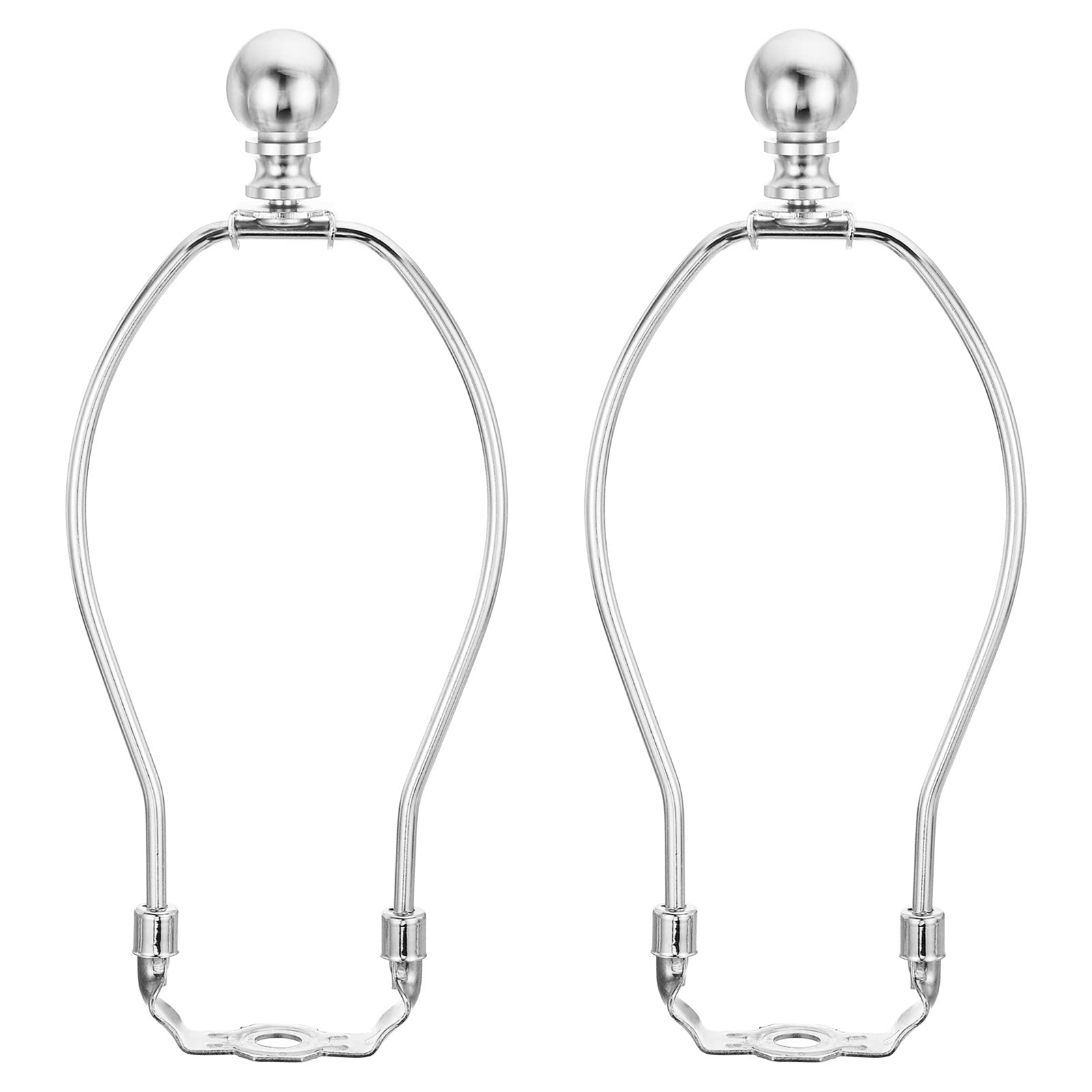 PATIKIL 7.5 Inch Lamp Harp Kit with Finial, 2 Set Detachable Shade Bracket Holder, DIY Lighting Accessories for Table Floor Lamps, Chrome