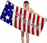 Vista 60 de Interestprint Toalla de playa personalizada con logotipo de secado rápido para él y ella, toalla de playa personalizada con texto blanco y morado