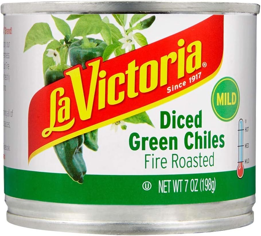 La Victoria Fire Roasted Diced Green Chiles Mild, 4 Ounce (Pack of 24)