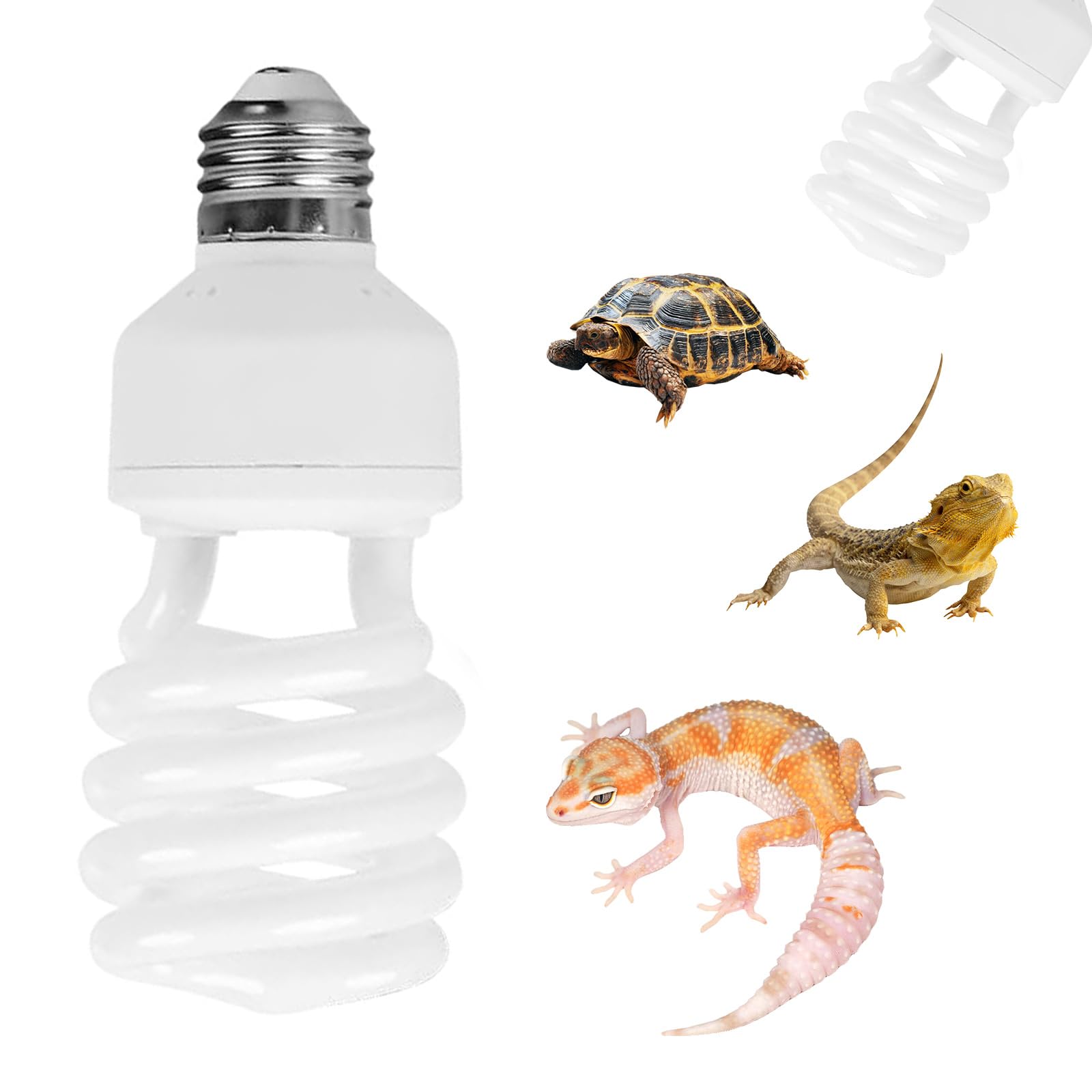 UVA UVB Light 10.0 Bulb, 26W Reptile UVB Light, E27 Screw Base Reptiles Bulb AC 220V Tortoise UVA Light Bulb, Tropical Terrarium Lamp for Reptile, Tortoise, Bearded Dragon, Lizard, Snake, Gecko