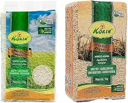 Kit 2 Arroz Orgânico Korin: Branco, Integral