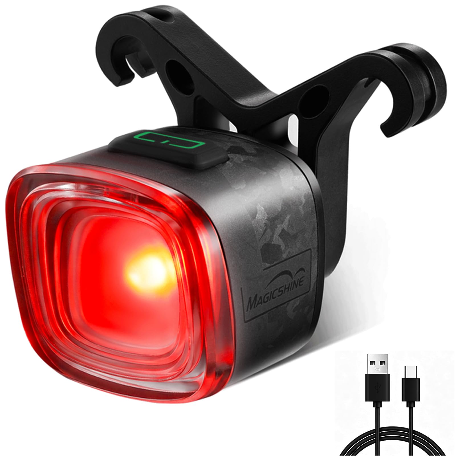 Magicshine URBO TL Feu arrière de vélo avec USB C Rechargeable, 50 lumens, étanche IPX6, Feux arrière pour vélo de Nuit, Feux arrière intelligents pour vélo de sécurité