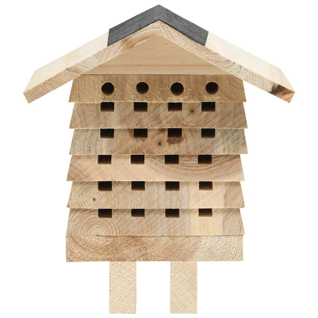Hotel dla owadów 22 x 20 x 20 cm duży – z drewna jodłowego i naturalnych materiałów – domek dla owadów budka lęgowa ​hotel dla pszczół domek dla dzikich pszczół
