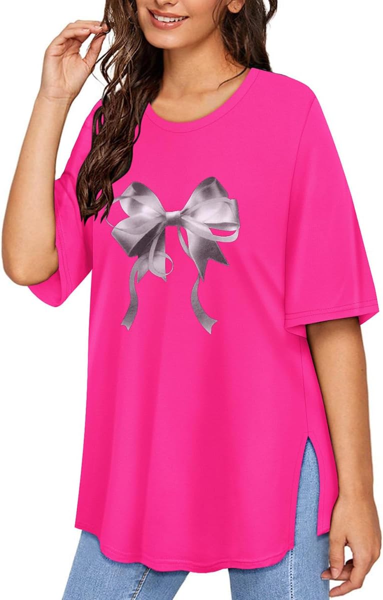 RITERA Plus Size Tops For Women - Short Sleeve Crewneck, Oversized Loose Fit Tunic, XL To 5XL (95% Polyester, 5% Spandex) - View #12