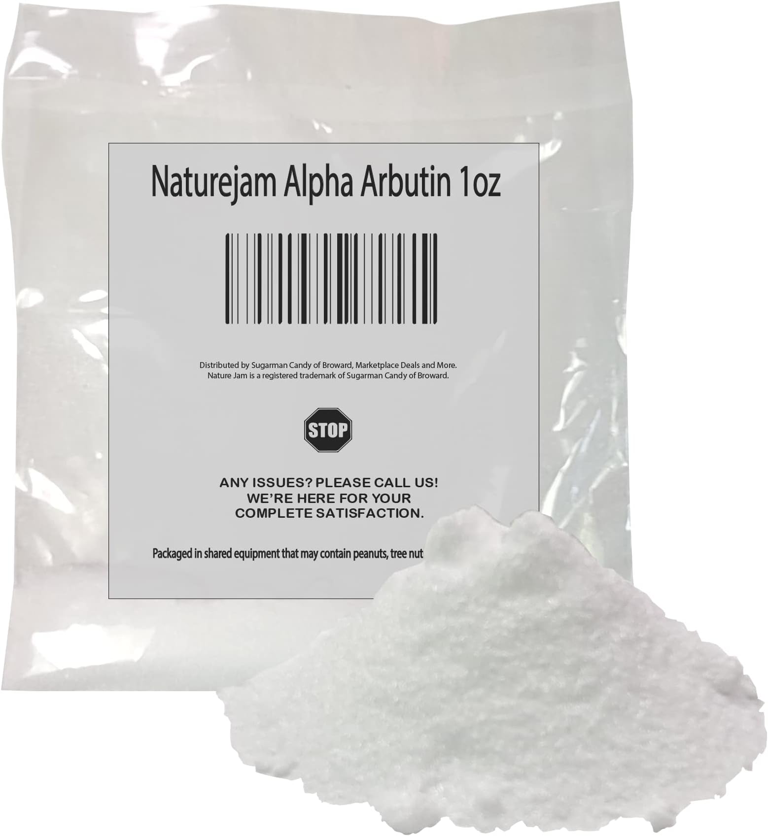 Naturejam Alpha Arbutin Powder Pure Skin Whitener Brightener Dark Spot Corrector, Evens Out Skin Tone and Helps With Hyperpigmentation (1 Ounce)