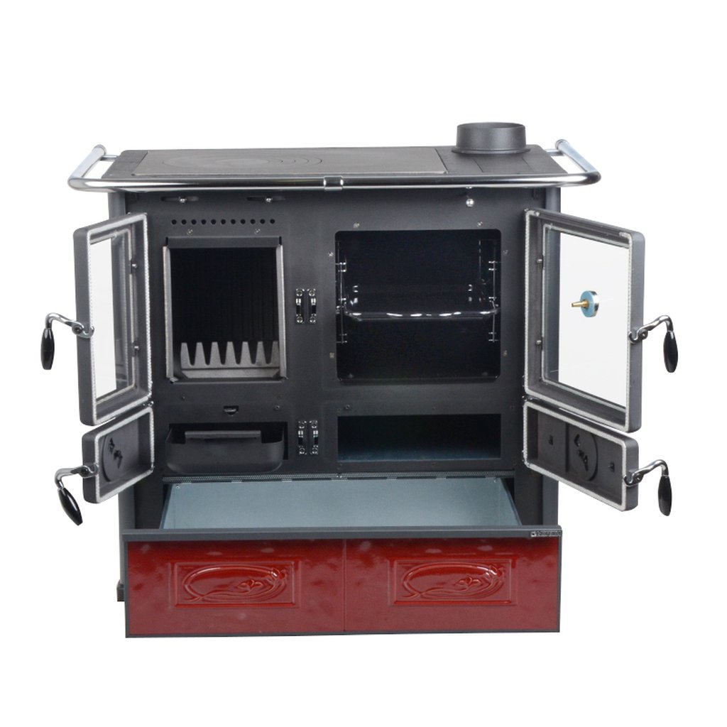 La nordica - Termorosa dsa - thermo wood stove - colour: burgundy
