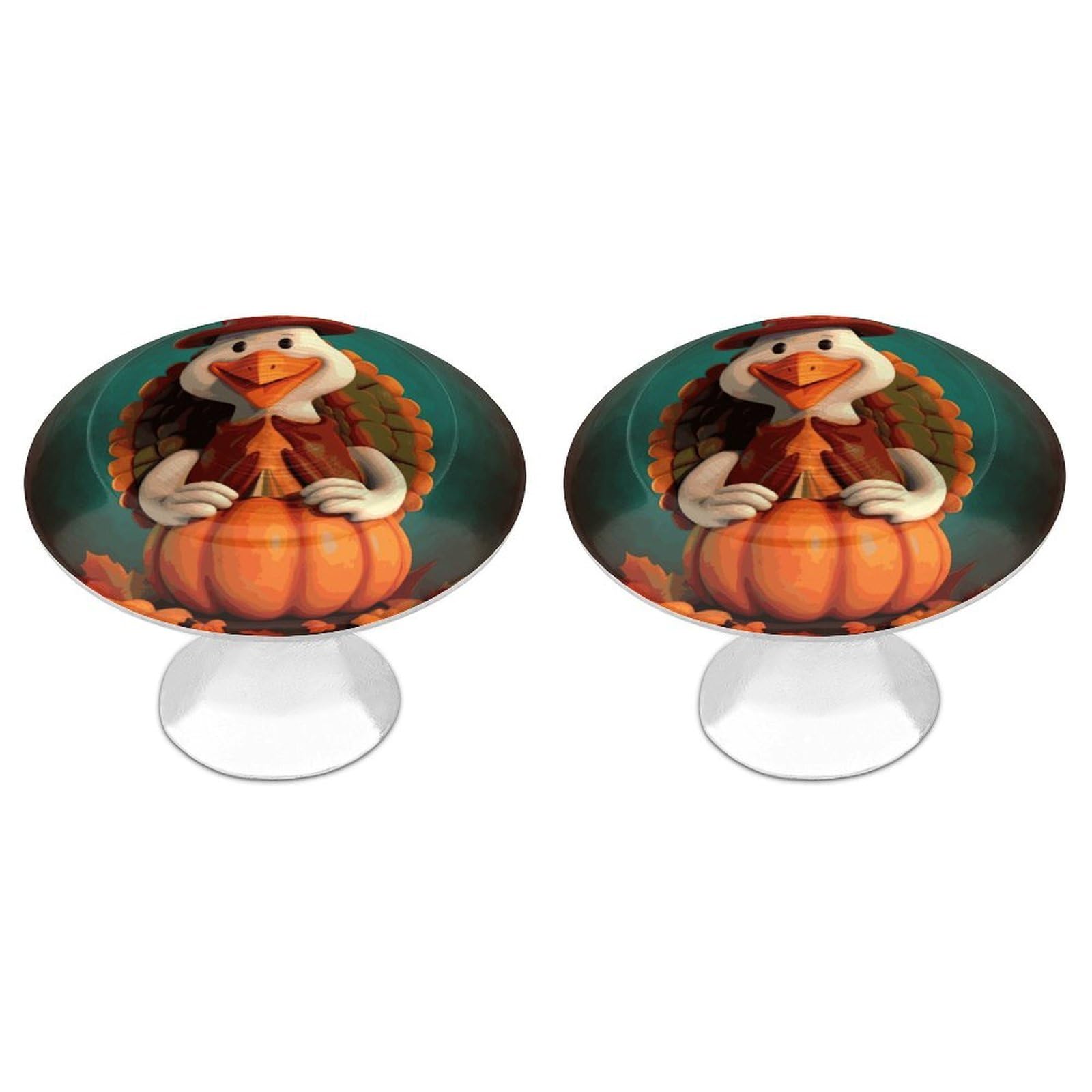 Btcowzrv Style Happy Thanksgiving Turkey 2 Pack Cabinet Knobs Drawer Pulls