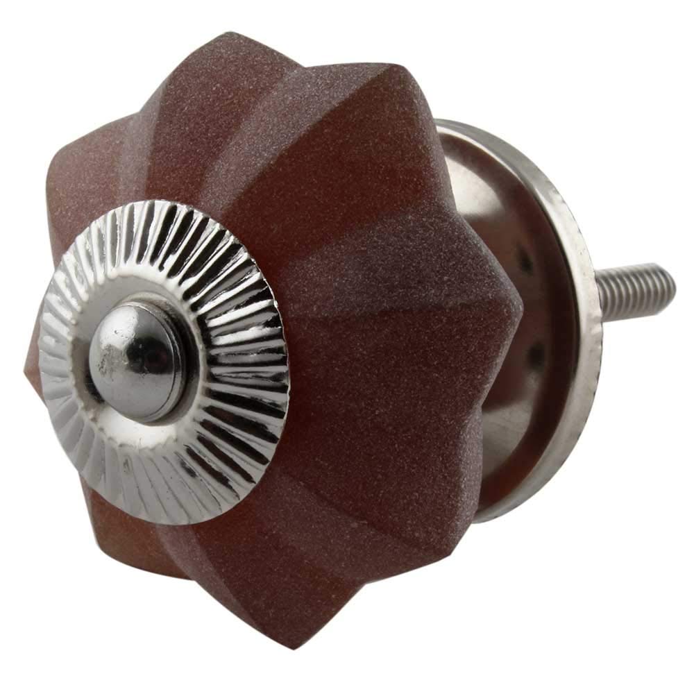 Indian-Shelf 8 Piece Amber Knobs -Glass Door Knobs For Drawers - Melon Handle Door - 4.44 cm Drawer Pulls