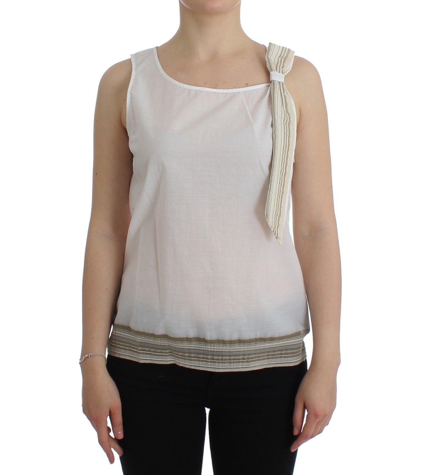 Haut sans manches blanc Ermanno Scervino chic avec nœud