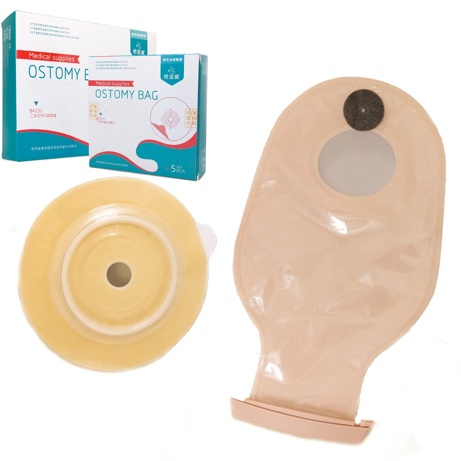 Confezione da 10 sacche for colostomia, due pezzi di for stomia