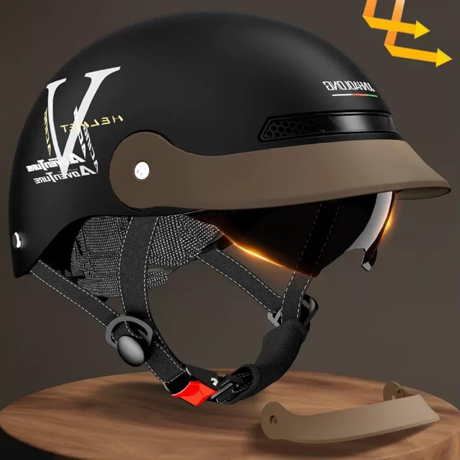 Kask motocyklowy połowa twarzy Osłona przeciwsłoneczna Quick Release Protective