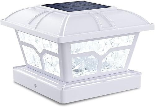 Miniatura 1 de Siedinlar Luces solares para postes al aire libre, 2 modos de color, 8 LED para postes de 4 x 4, 5 x 5, 6 x 6 pulgadas, decoración de patio,