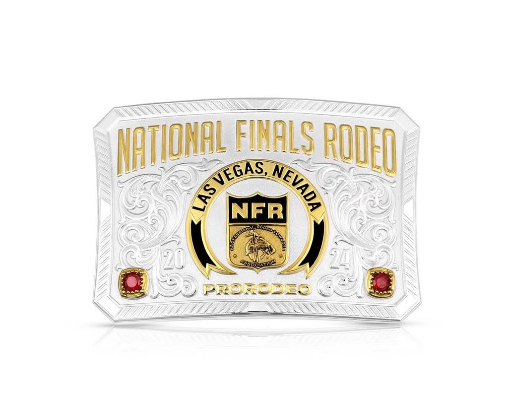 Montana Silversmiths Belt Buckle 2024 NFR Premiere Silver Gold NFR524