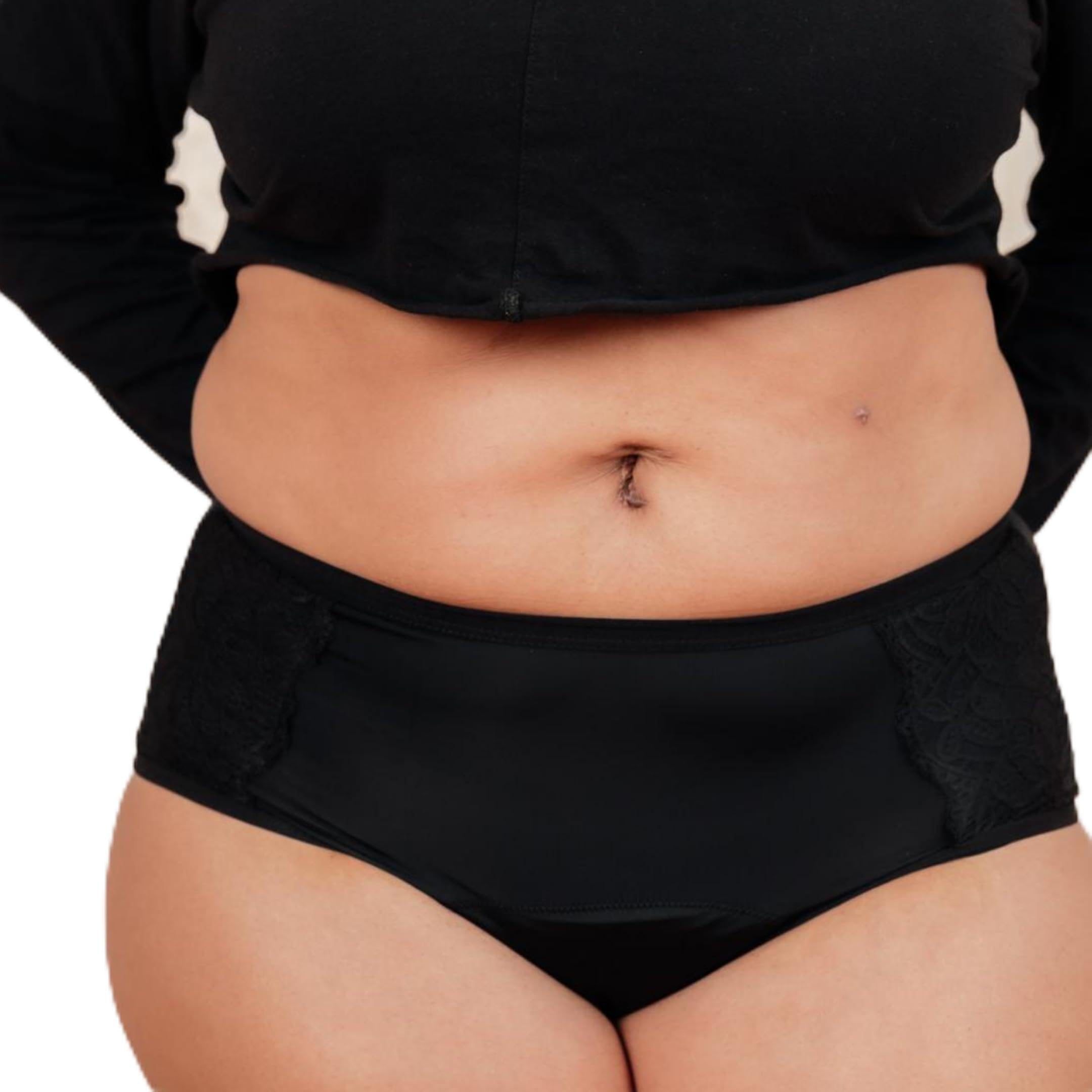 Nixi Body Black The Polly Super Absorbent Period & Leak-Proof Knickers, Washable High Waist Underwear For Heavy Periods, Bladder Leaks, Discharge & Sweat - Absorbency (Up To 25Ml/5 Tampons) (Size 18)