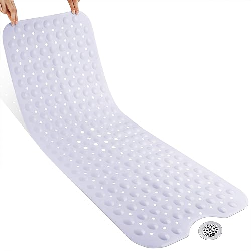 Alfombrilla Yimobra original para bañera y plato de ducha tamaño extra largo de 40 x 101cm antideslizante con ventosas y agujeros de drenaje se lava